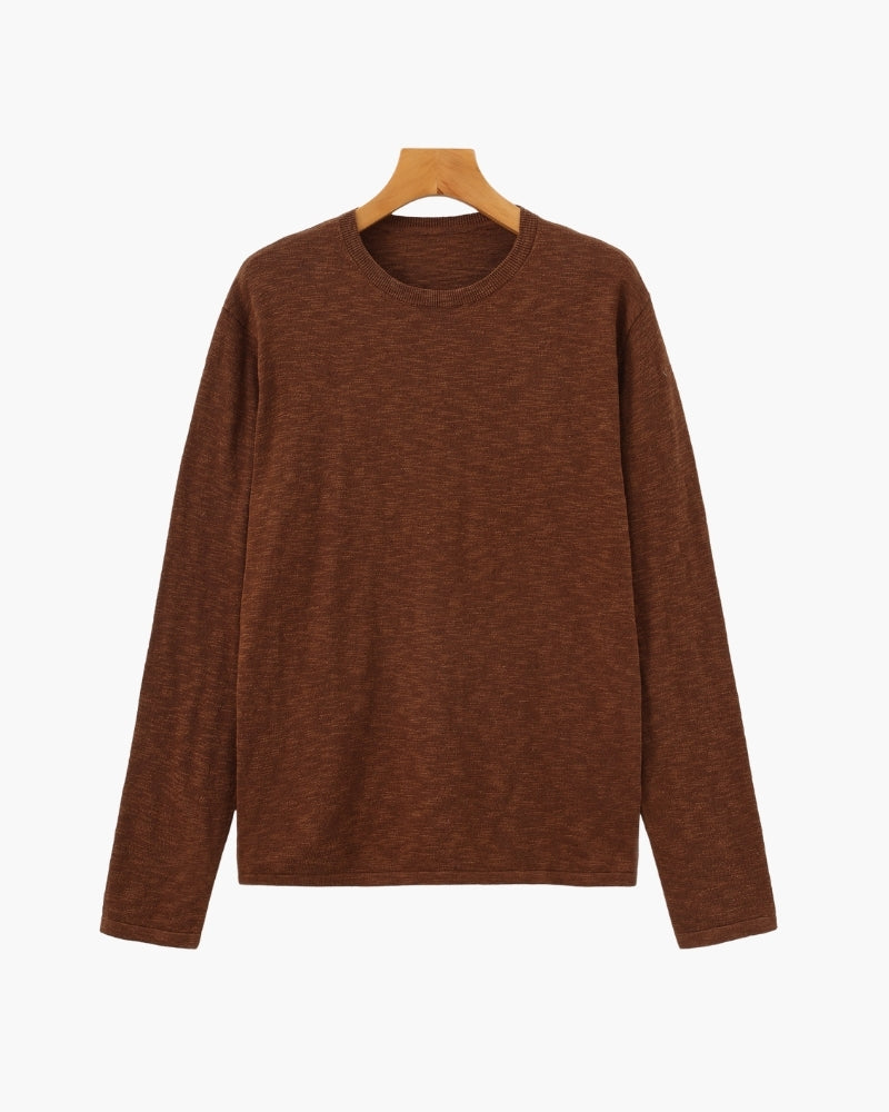 Linen Cotton Essential Crewneck - Old Money